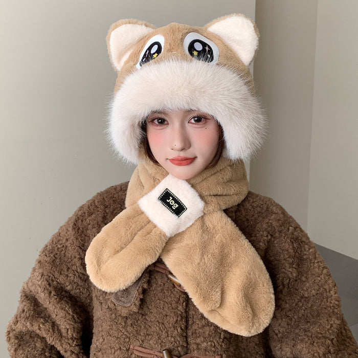 Wholesale Cute cartoon panda hat f and gloves all in one