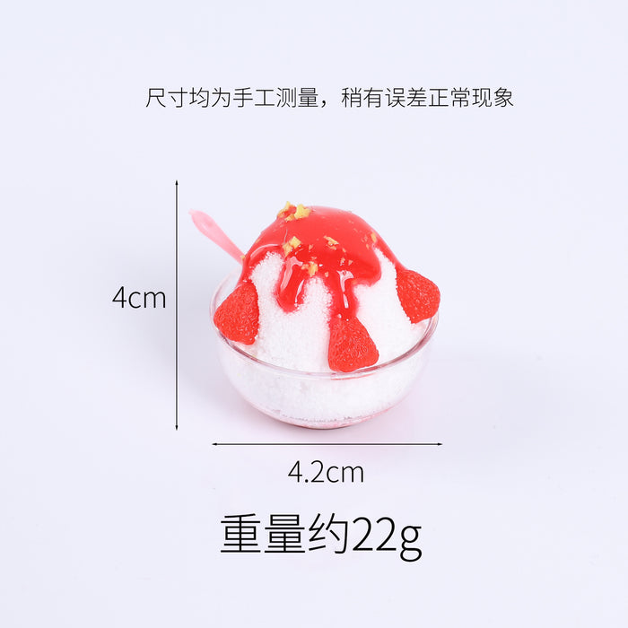 Wholesale Simulated Fruit Shaved Ice Food Pendant In PVC Trendy Bag Charm And Car Key Accessory For Summer MOQ≥5