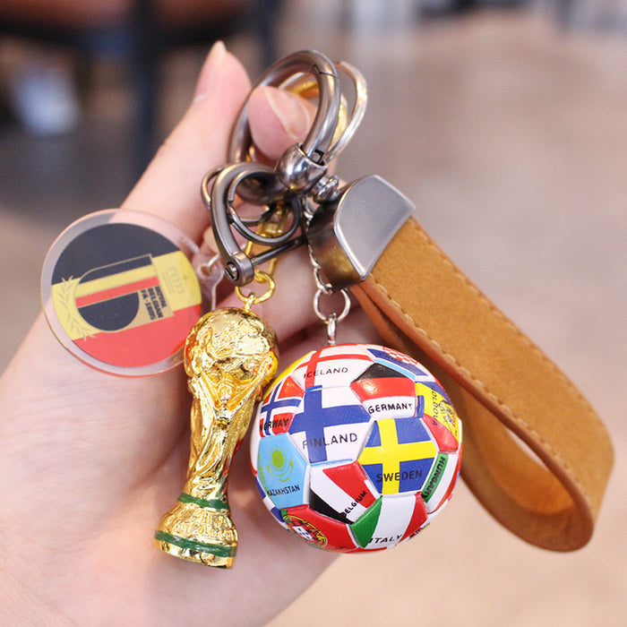 Wholesale Football Acrylic Car Keychain Pendant Gift for Fans
