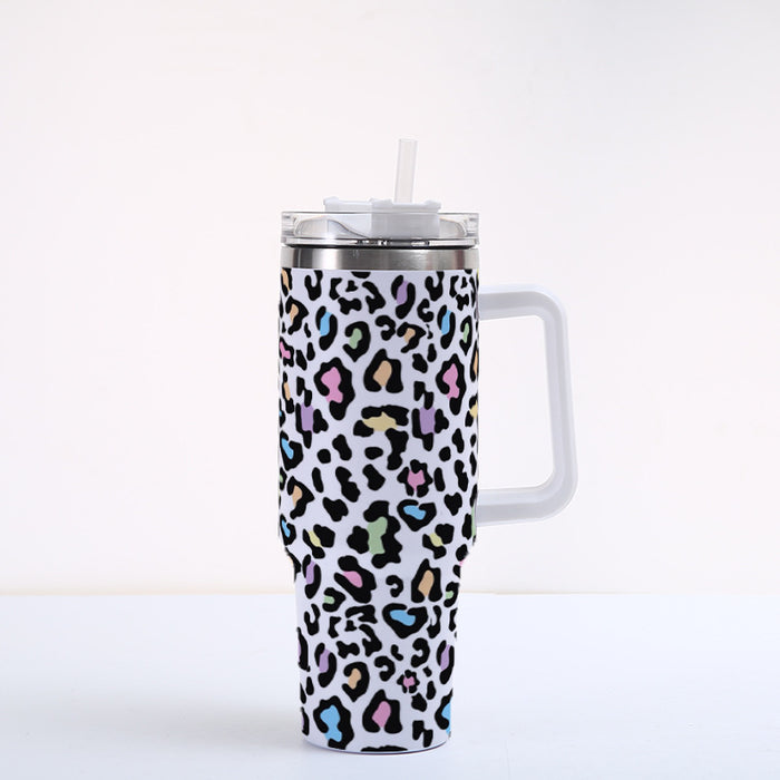 Wholesale  Animal Print Series Personalized Pattern Printing 40oz Car Cup Stainless Steel Large Capacity Ice Cup