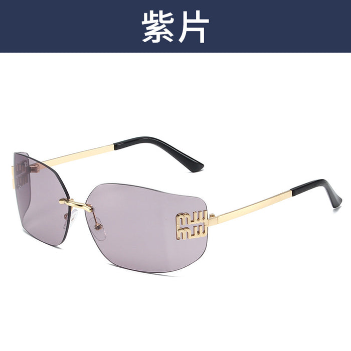 Wholesale Frameless sunglasses, light luxury and high-end retro street photography sunglasses
