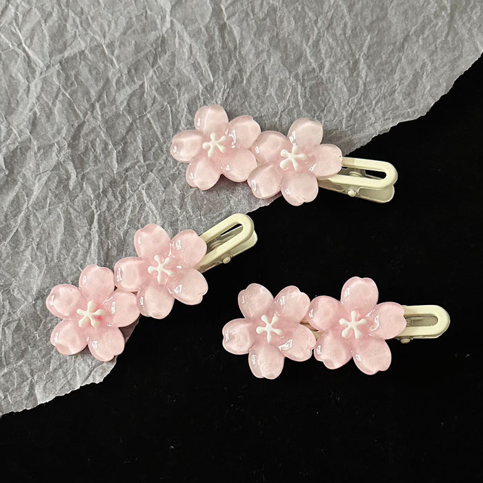 Wholesale Romantic pink cherry blossom hairpin high color value sweet high sense girl bangs side hairpin accessories hair accessories