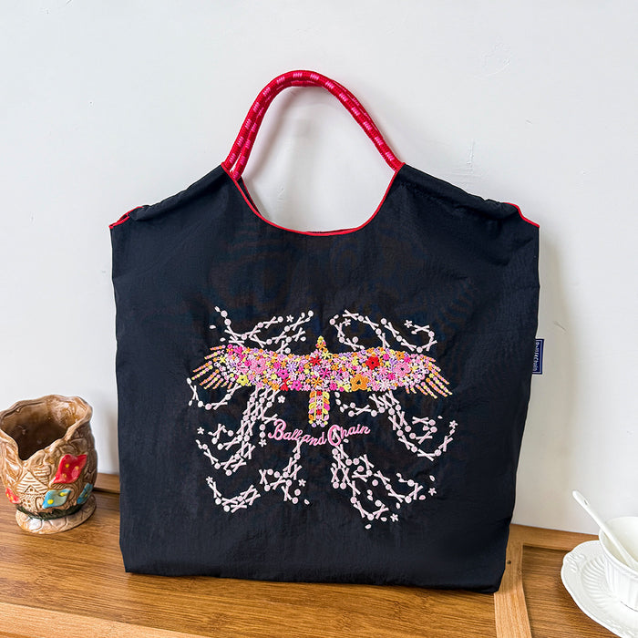 Wholesale Canvas bag embroidery shopping bag tote bag large capacity bag women' s handbag crossbody bag