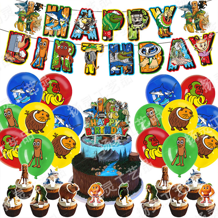 Wholesale American Classic of Mountains and Seas themed balloon decorations for a birthday party