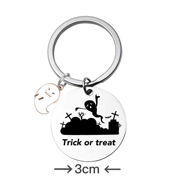 Wholesale Halloween Cartoon Ghost Stainless Steel Keychain JDC-KC-JinZ011