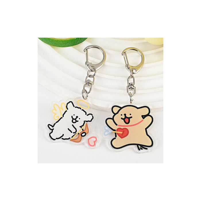 Wholesale Cute Cartoon Line Puppy Acrylic Keychain JDC-KC-XBK009