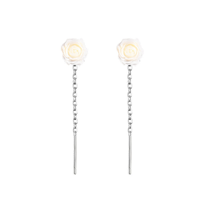 Wholesale Three dimensional rose earrings with retro and niche design, personalized earrings