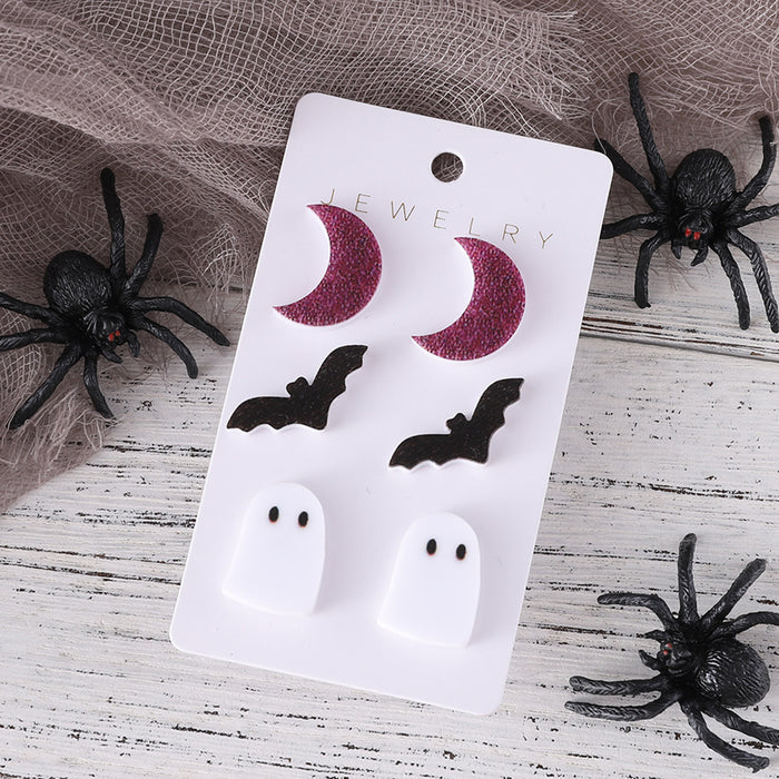 Wholesale  bat ghost moon  earrings set acrylic earrings  earrings