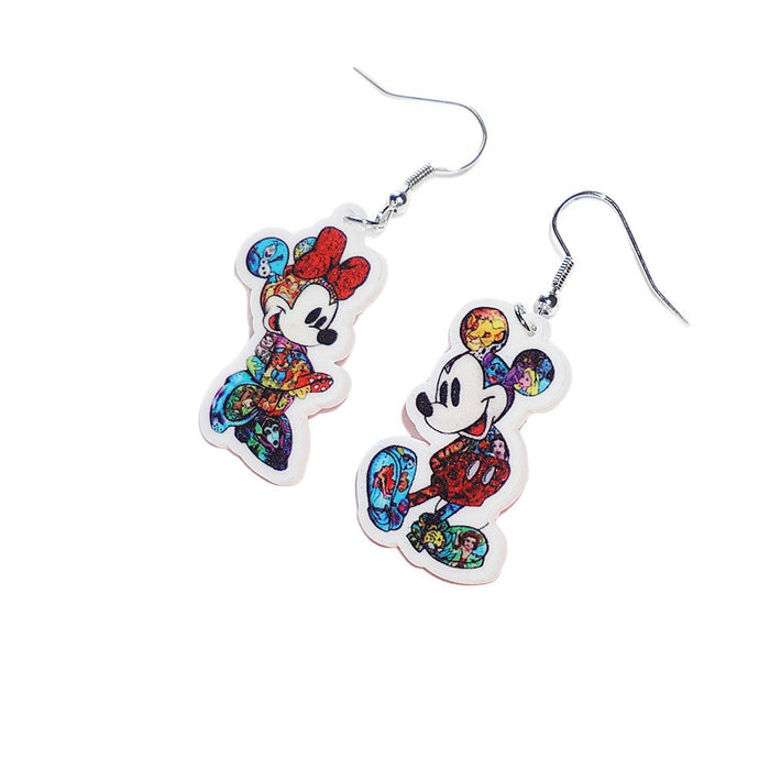 Wholesale Cute cartoon asymmetrical earrings acrylic earrings pendant jewelry
