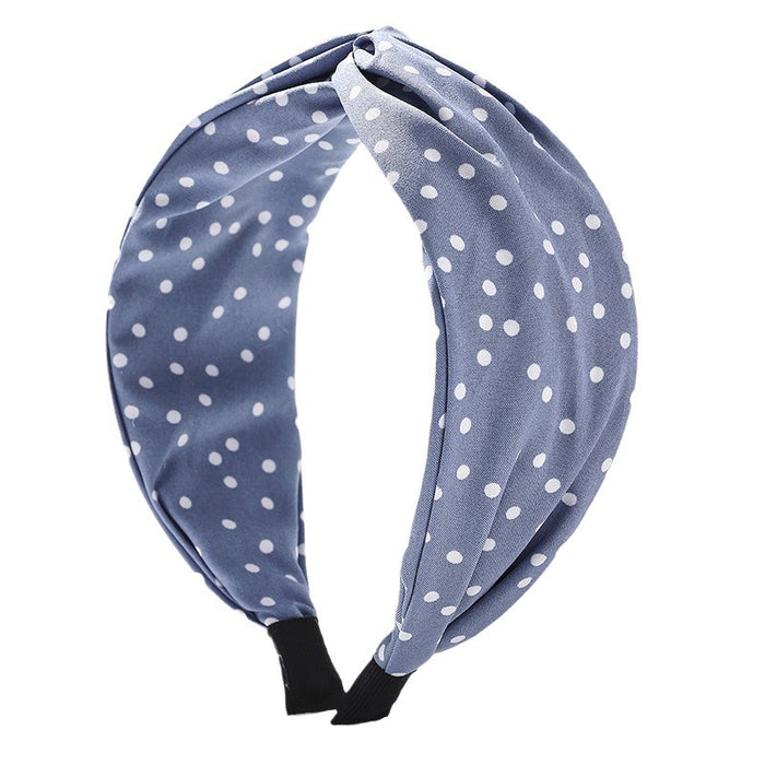 Wholesale Wide Edge Fabric Wide Edge Polka Dot Cross Headband JDC-HD-Wupei003