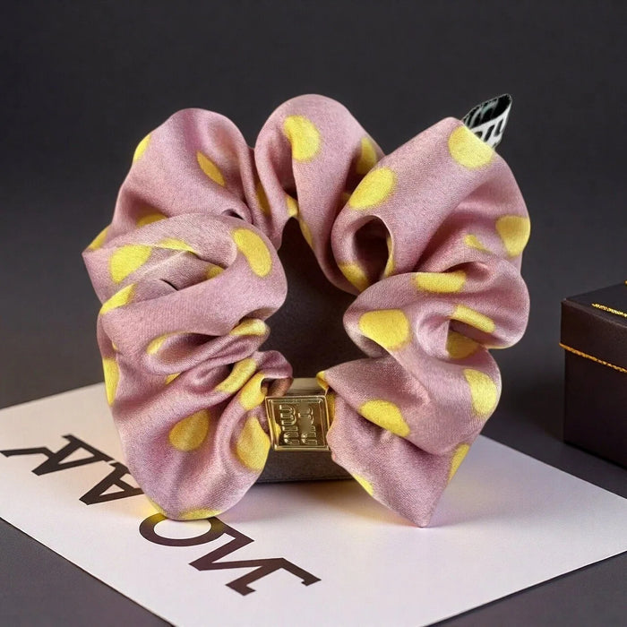 Wholesale Stylish Fabric Scrunchie With Polka Dot And English Letter Design Fashion Hair Accessory For Everyday Gift