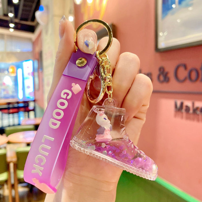 Wholesale Acrylic Flow Bottle Quicksand Liquid Keychain JDC-KC-ShuoT016