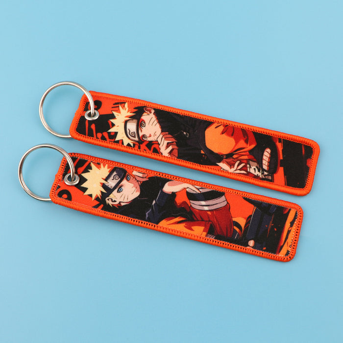 Wholesale Cartoon Anime Woven Label Keychain Pendant  Fabric Anime Peripheral