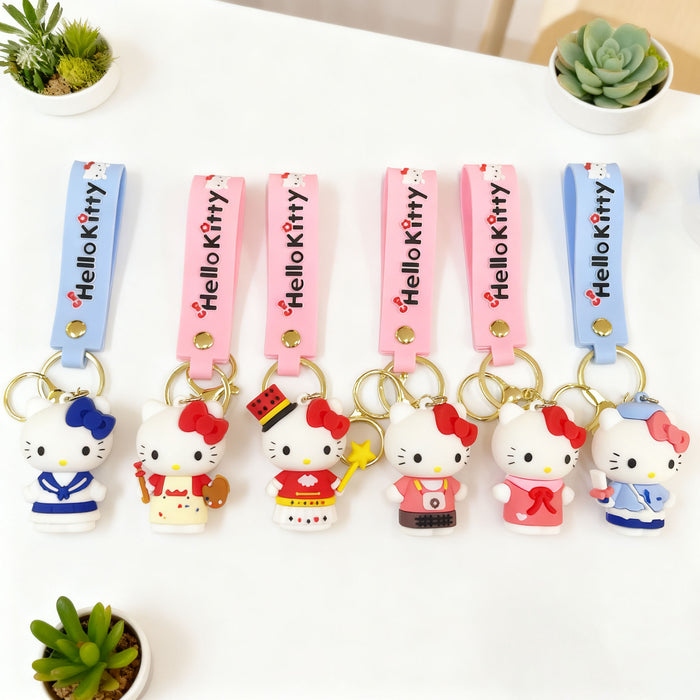 Wholesale Silicone Cat Keychain Cute Cartoon Design Car Key Accessory MOQ≥2