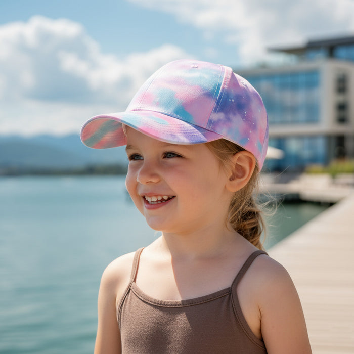 Wholesale Children' s colorful tie-dye baseball cap outdoor sun hat