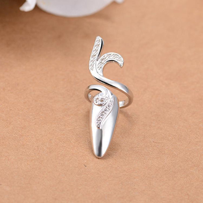 Wholesale Personalized, fashionable, creative, open finger joint ring, nail ring, temperament, diamond studded nail set jewelry wholesale