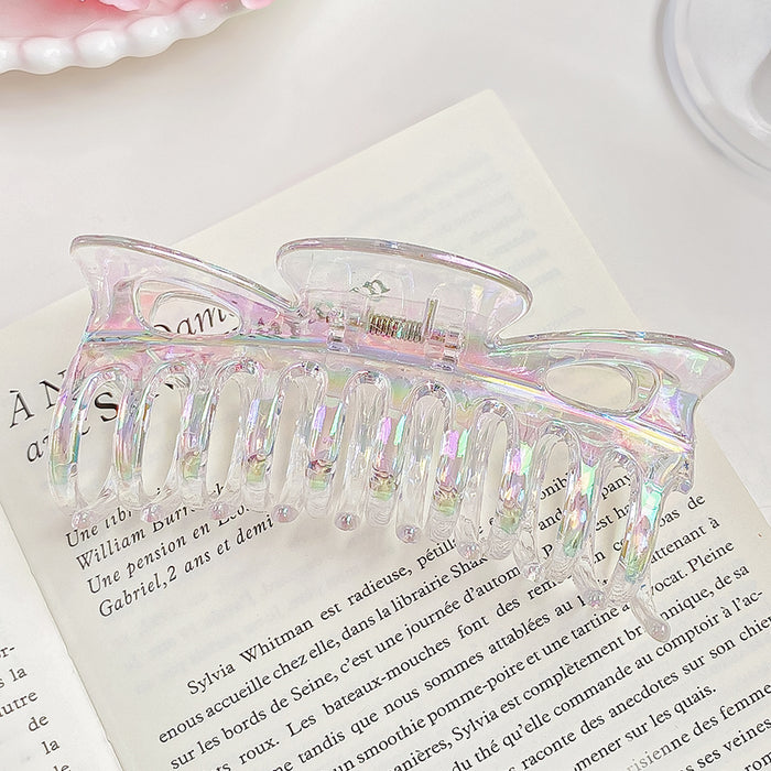 Wholesale Stylish Pearlescent Mermaid Large Hair Claw Clip Plastic Grip