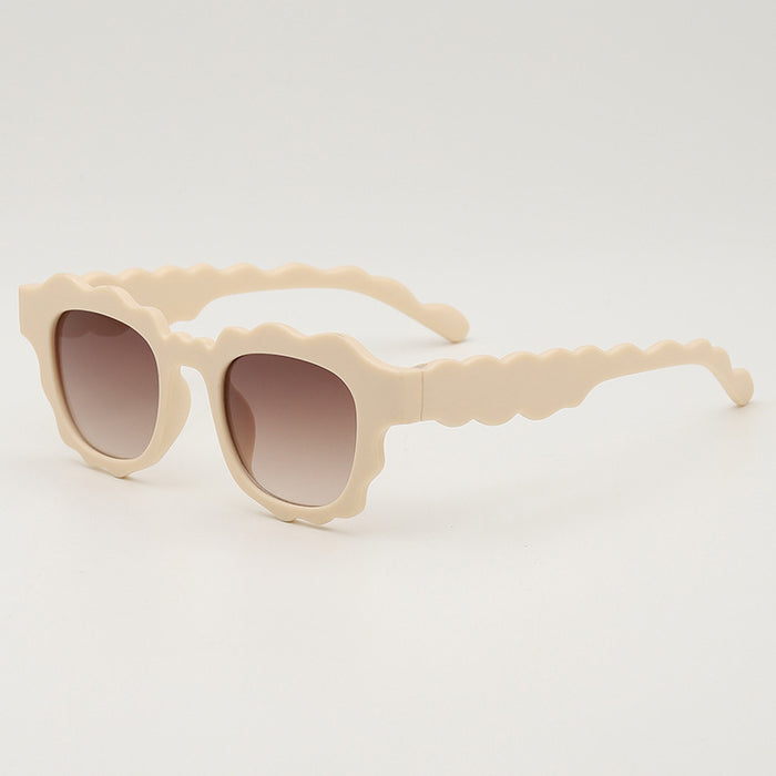 Wholesale Niche wave shaped children's sunglasses, personalized retro glasses, sunglasses