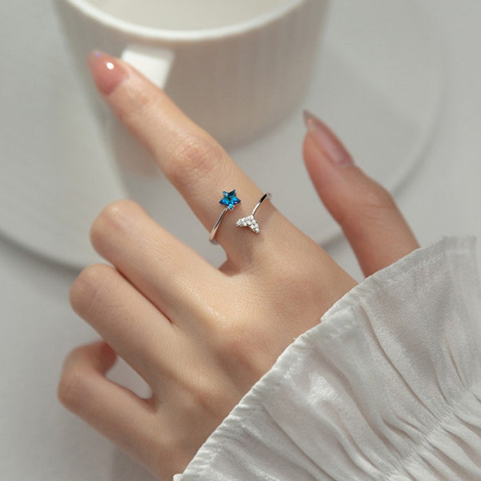 Wholesale Star ring with adjustable opening and pentagram opening for women wholesale