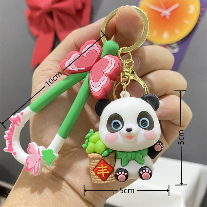 Wholesale PVC Cartoon Doll Panda Keychain JDC-KC-WuYi225