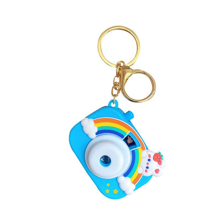 Wholesale Cute Cartoon Rainbow Projection Camera PVC Keychain (S) JDC-KC-ZhongC011