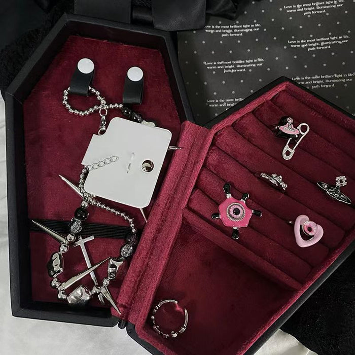 Wholesale Gothic  Coffin Jewelry Box Fashion Jewelry Accessory Decorative Storage For Earrings Rings Necklaces Boutique Resale