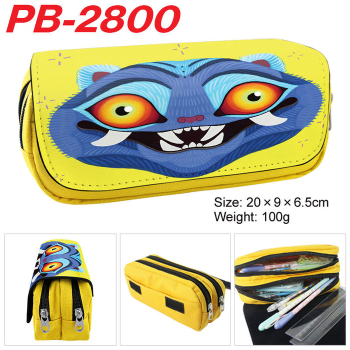 Wholesale Kpop pu full color cartoon student pencil case stationery box