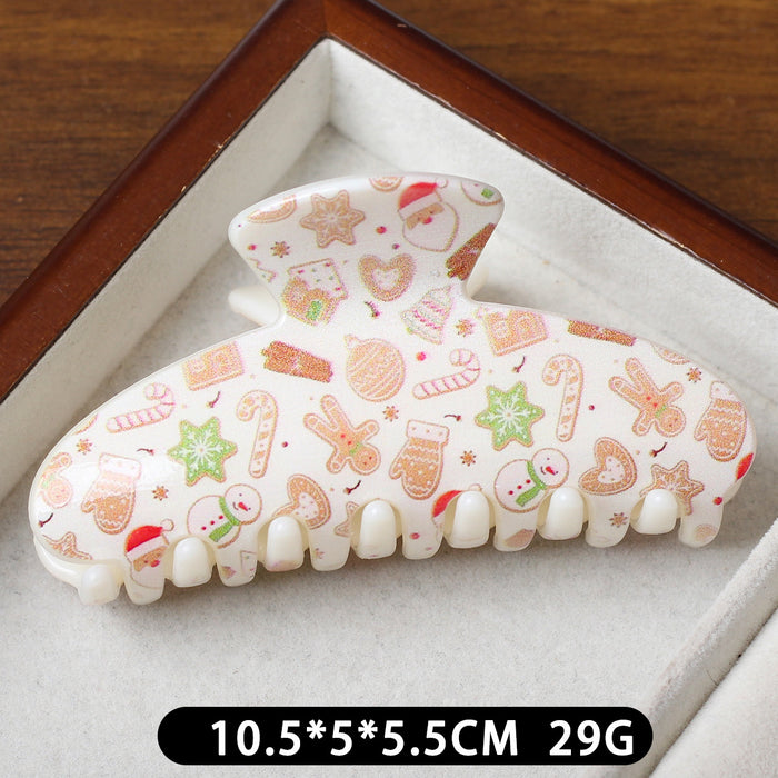 Wholesale Sweet Christmas Plaid Bear Large Plastic Hair Claw Clip Stylish Fashion Accessory For Women Great Gift Or Boutique Resale