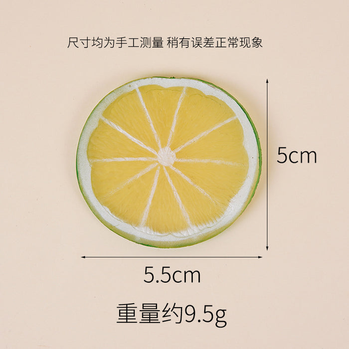 Wholesale Lemon Slice Simulated Fruit PVC Keychain Charm Fashion Bag Accessory MOQ≥2