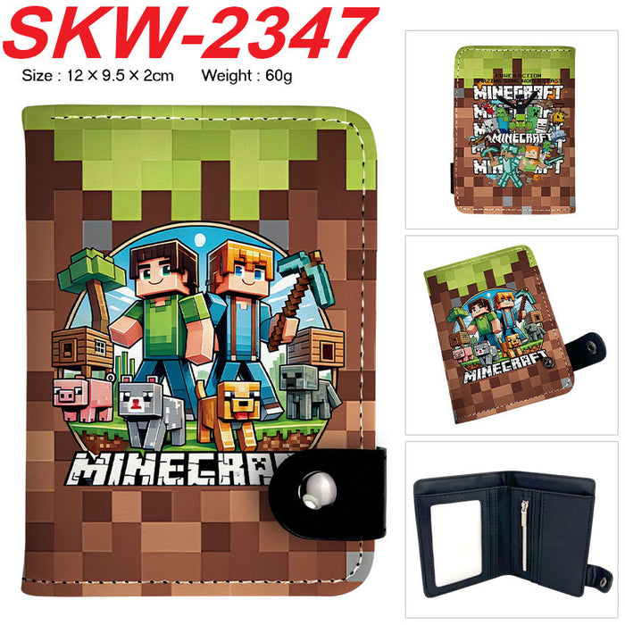 Wholesale Cartoon Theme Vertical PU Bifold Snap Wallet With Card Slots And Coin Pocket Casual Streetwear Accessory For Resale