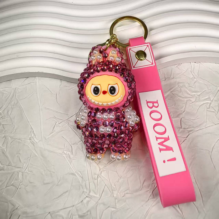 Wholesale Cute cross-dressing sitting pose backpack  keychain