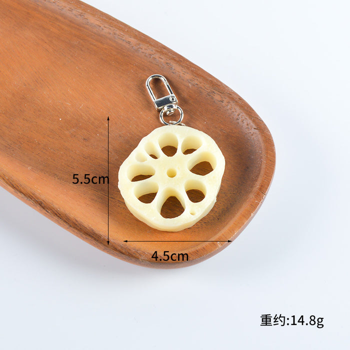 Wholesale PVC Simulated Food Pendants Shrimp Braised Pork Vegetable Charms DIY Keychain Parts Decorative Bag Charm Gift MOQ≥2