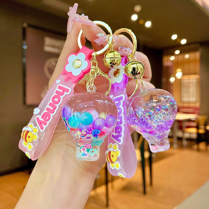 Wholesale Acrylic Crystal Luminous Hot Air Balloon Keychain JDC-KC-JinM009