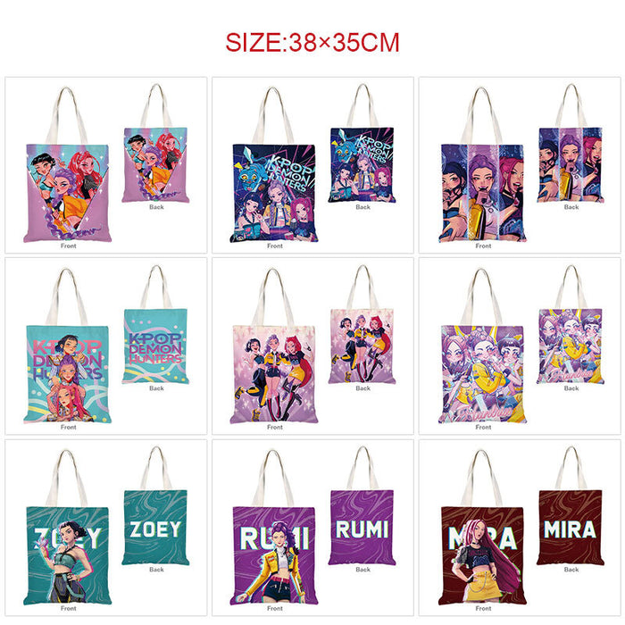 Wholesale Kpop full color printed shopping bag canvas tote bag  shoulder bag
