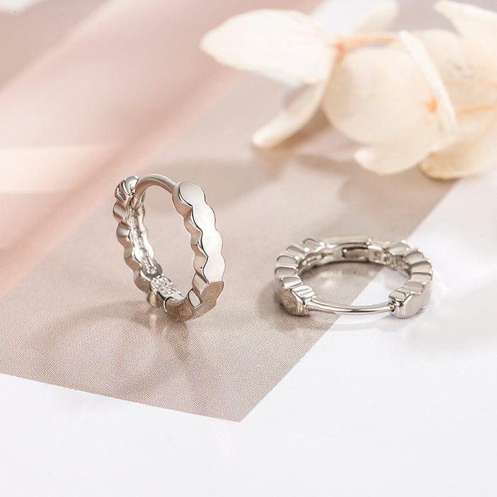 Wholesale Light luxury, minimalist, niche design, exquisite ear loops, hexagonal cut earrings, high-end feel