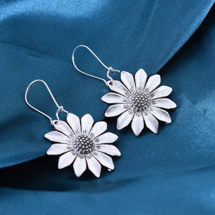 Wholesale Earrings Alloy Vintage Sunflower MOQ≥2pairs JDC-ES-NiM003