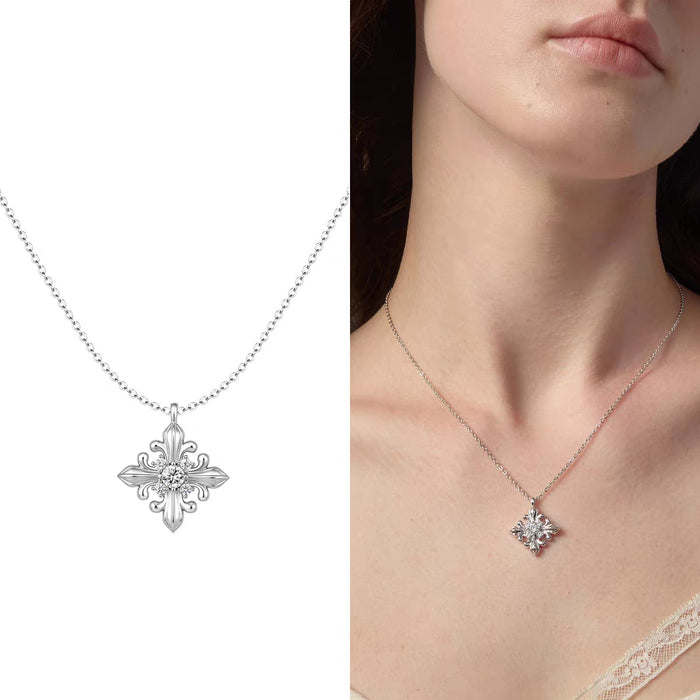 Wholesale Minimalist Iris Flower Pendant Necklace For Women Gold Plated Chic Gift Jewelry