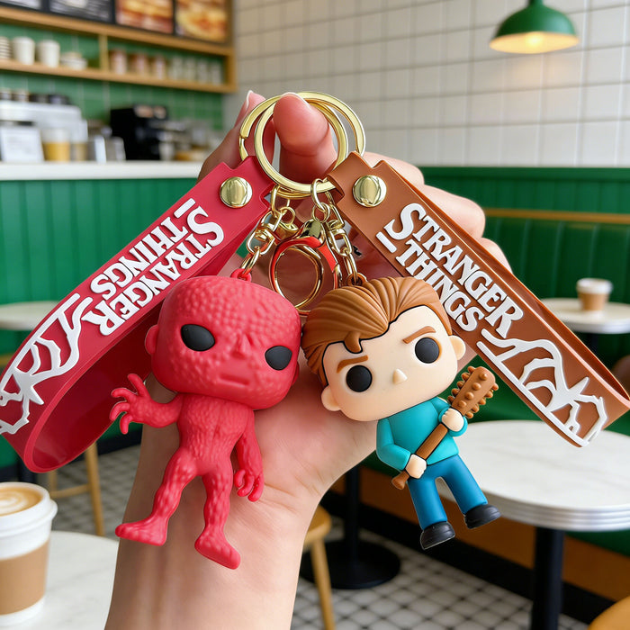 Wholesale Cartoon Dustin Silicone Keychain Car Key Accessory Bag Charm Trendy Gift Boutique Resale MOQ≥2