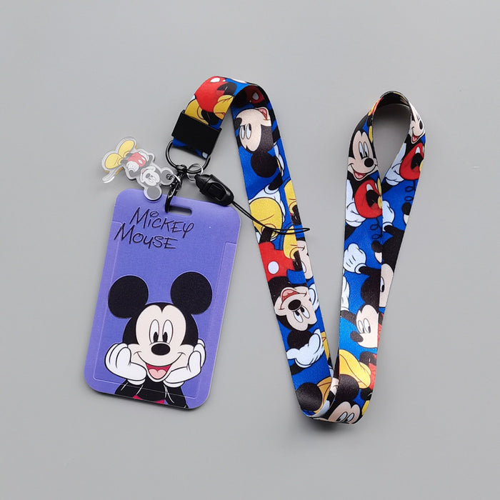 Wholesale Polyester Cartoon Print Card Holder With Lanyard For Student ID Work Badge Bus Card Everyday Resale
