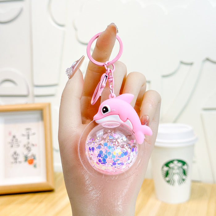Wholesale Cute Bubble Bead Dolphin Keychain Cartoon Dolphin 3D Doll Car Bag