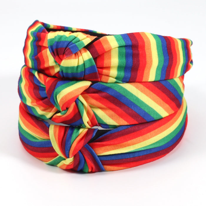 Wholesale Rainbow Pattern Fabric Headband JDC-HD-Xiny006