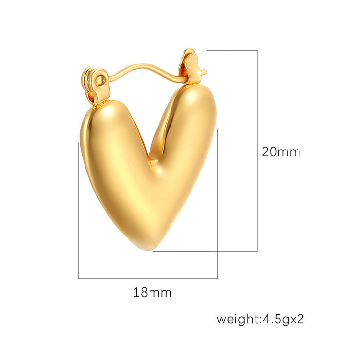 Wholesale  irregular love titanium steel gold-platedearrings Jewelry earrings for women