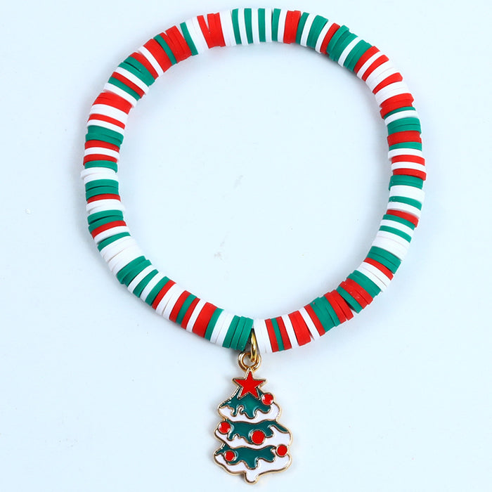 Wholesale Christmas Soft y Bracelet Beaded suit Santa Bell Gift Bracelet