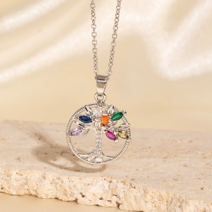 Wholesale Gold-plated copper micropaved zirconia necklace