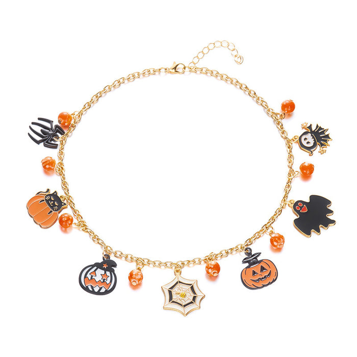Wholesale Alloy Electroplated  Cat Pumpkin Pendant Necklace Jewelry Accessory MOQ≥2