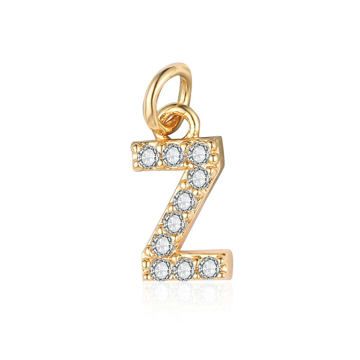 Wholesale 26 English Letter Pendants DIY Accessories Gold Letter Necklace Bracelet Pendant JDC-PT-QZ004