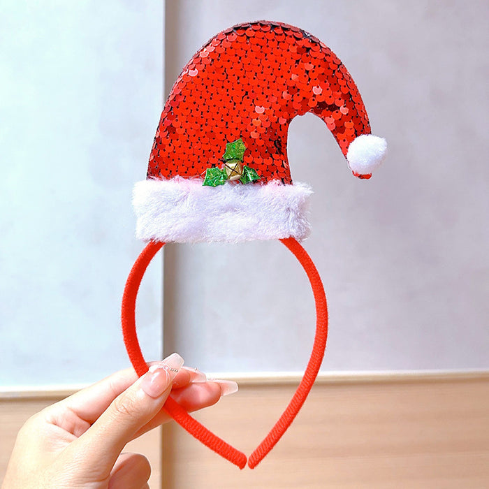 Wholesale Christmas Headband Christmas Antlers Hair Stamp Headwear Holiday Decorative Gift Big Bow Headband Hair Accessories Headwear