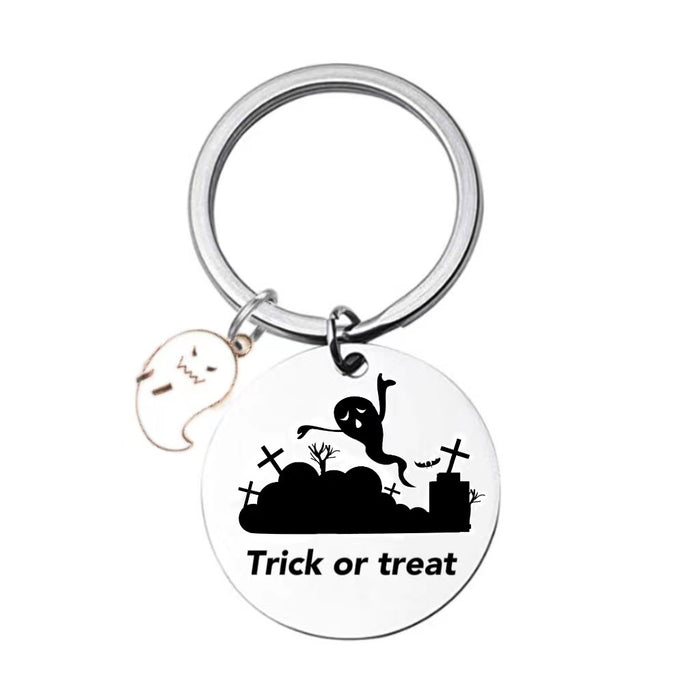 Wholesale Halloween Cartoon Ghost Stainless Steel Keychain JDC-KC-JinZ011