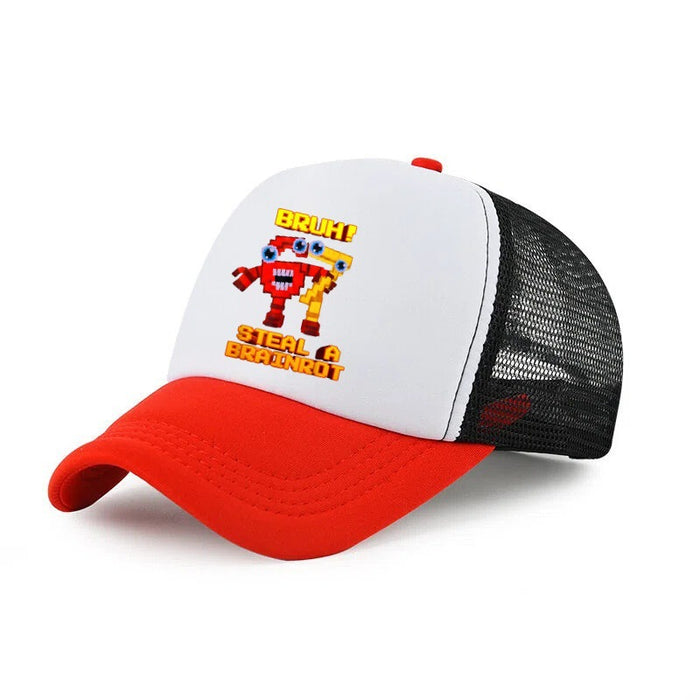 Wholesale Stylish Kids Cartoon Baseball Cap Breathable Mesh Unisex Sun Hat Extended Brim Fashion Accessory