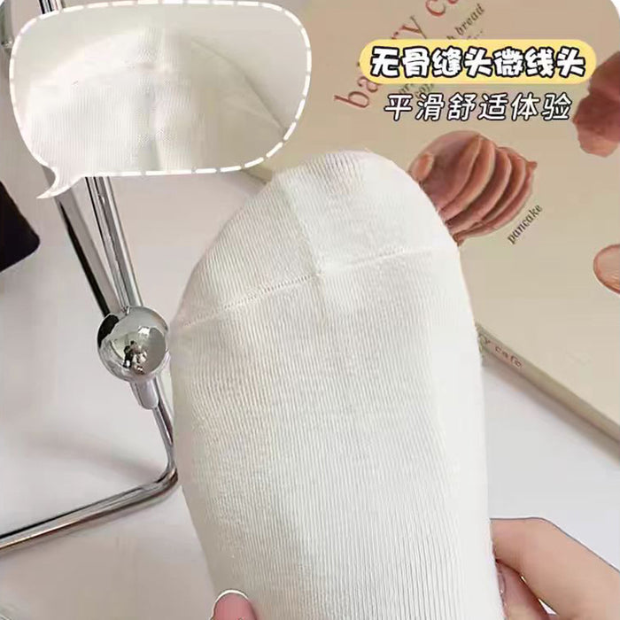 Wholesale Socks white pile socks pure cotton spring and summer thin boneless middle tube